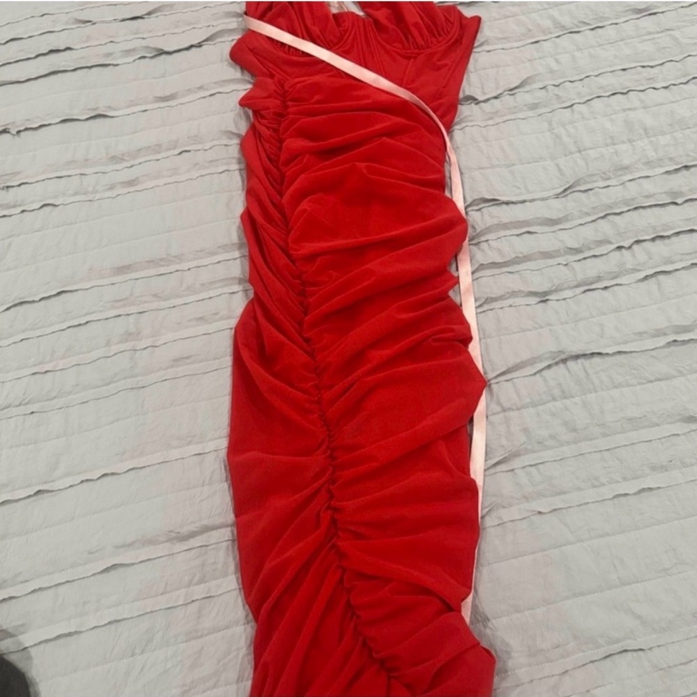House of CB Striking Red One-Shoulder Dress Size S - Picture 4 of 8